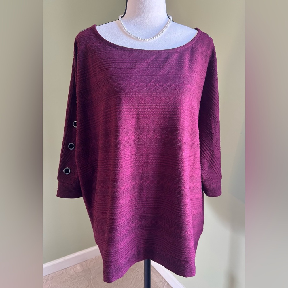 Belldini Pink Boxy Tunic with Grommet Sleeves